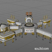 科幻太空基地探测车科幻舱实验室楼梯起重机电站油罐模型KB3D_MTM_BldgMdFamilyHousing_A_grp