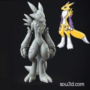 精灵宝可梦手办3D打印模型Renamon - Digimon - Fan Art