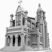 欧式建筑教堂城堡古典三维模型