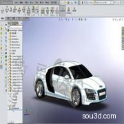 奥迪R8汽车轿车solidworks三维模型曲面资料汽车图纸3D建模教程