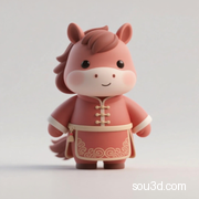 【Q版&马年吉祥物】可爱小马 3D打印 摆件 模型 手办