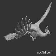 孔雀飞 鸟类 动物 3D打印模型