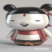 抽象&胡巴吒儿 可爱小哪吒 3D打印 摆件 模型 手办