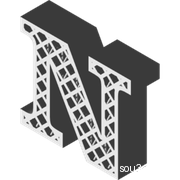 晶格多孔字母"Nn"