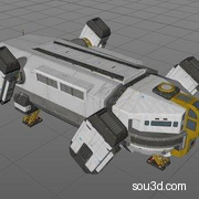 科幻太空基地探测车科幻舱实验室楼梯起重机电站油罐模型KB3D_MTM_VehicleCargoShip_A_grp