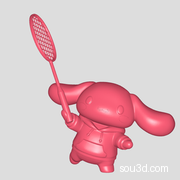 打羽毛球的玉桂狗 大耳狗