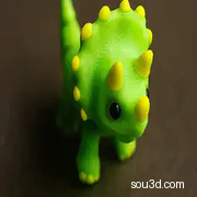 可活动的三角龙 – 可活动的恐龙解压玩具
