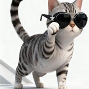 【酷墨镜&小猫】猫 可爱猫咪 手办 摆件 可爱 Q版 3D打印 吉祥物 模型