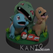 妙蛙种子 小火龙 宝可梦3D模型