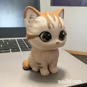 Q版小猫雕像 - 奶油泡芙