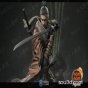 狼武士《只狼：影逝二度》游戏角色雕刻手办3D打印模型