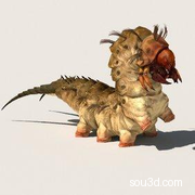 C4D FBX狮子鸵鸟野猪狼猛犸象翼龙驯鹿怪兽变异动物带动画模型29AN_NPC_MOB_Larva_A01_SK_MTT