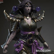 暗影女牧师《魔兽世界》游戏角色雕刻手办3d打印模型
