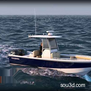 沼泽地钓鱼船低聚3D模型