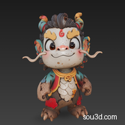 Q版小龙人哪吒手办模型 3D打印模型 卡通人物模型