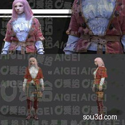 Marvelous Designer女性奇幻服装皮靴腰带腿包3D模型打版源文件