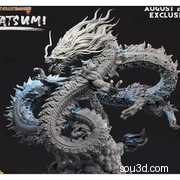 【3d打印文件】3d打印模型 青龙 巨龙中国龙雕塑东方龙神话盘龙3d打印模型stl图纸文件素材