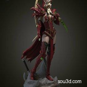 瓦莉拉·萨古纳尔 3D打印文件-魔兽世界 美女手办