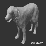 动物狗犬3D打印模型
