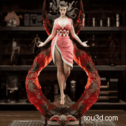 灶门祢豆子Nezuko单脚站姿《鬼灭之刃》游戏人物角色雕刻手办3D打印模型