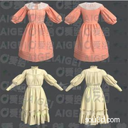 Marvelous Designer公主洋装礼服收腰连衣裙服装MD模型打版源文件