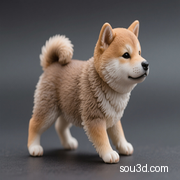 【桌面玩偶&柴犬】超可爱的柴犬狗狗 3D打印 手办 模型