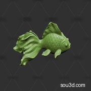 金鱼 鱼摆件 3D扫描 3D打印 STL 手办 雕像 雕塑 高模观赏鱼 zbrush