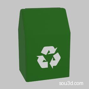 带动画的垃圾桶，用于电子游戏、动画场景等
