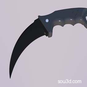 CSGO带刀片模具爪子刀-游戏模型3D玩具刀具打印