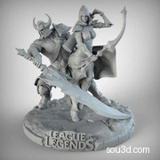 英雄联盟 蛮王 寒冰 League of Legends Ashe 3D手办打印模型