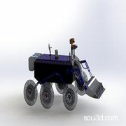 月球车六轮摇臂小车 Solidworks 附STEP STL