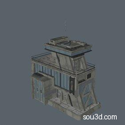 赛博朋克未来科幻机械楼房建筑房屋三维模型文件taobaodianpu_CFSC11