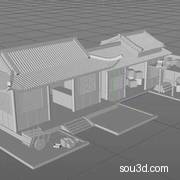 中式古建筑亭子阁楼房屋牌楼三维3D模型33