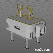 科幻太空基地探测车科幻舱实验室楼梯起重机电站油罐模型KB3D_MTM_PropRoomModule_A_grp