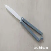 蝴蝶刀巴厘松玩具（无需硬件）混音训练刀片-精选游戏刀具-3D打印模型