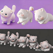 Q版卡通猫咪小猫宠物猫带绑定