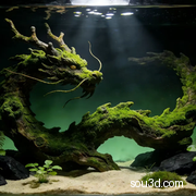 木龙雕塑 藻龙 可鱼缸造景 缸内造景