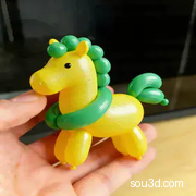 3D打印气球马模型手办摆件