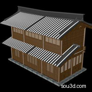 中式古建筑阁楼房屋建筑城楼三维模型文件06