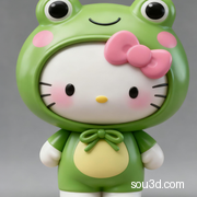 Hello Kitty凯蒂猫&青蛙kitty 三丽鸥 凯蒂猫 kitty 猫 手办 摆件 3D打印 模型