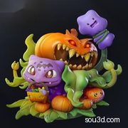 bulbasaur_chibi妙蛙种子@pokemon   3D打印光固化手办高精度模型素材图纸