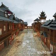 古建 中式建筑 商业街店铺