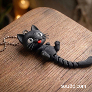 可活动猫钥匙链