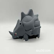 卡通 3D宝可梦 独角犀牛