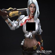 艾什《守望先锋》游戏角色雕刻手办3D打印模型
