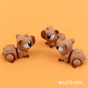 水豚 3DGOB- Baby Capybara玩具手办3D打印stl