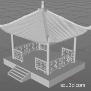 中式古建筑亭子阁楼房屋牌楼三维3D模型37