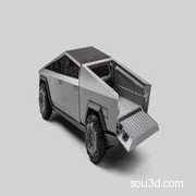 创意3D打印测试可动模型 Fab365 折叠车辆 特斯拉 赛博皮卡 分色版