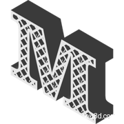 晶格多孔字母 "Mm"