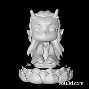 敖丙坐莲 手办3D打印模型哪吒